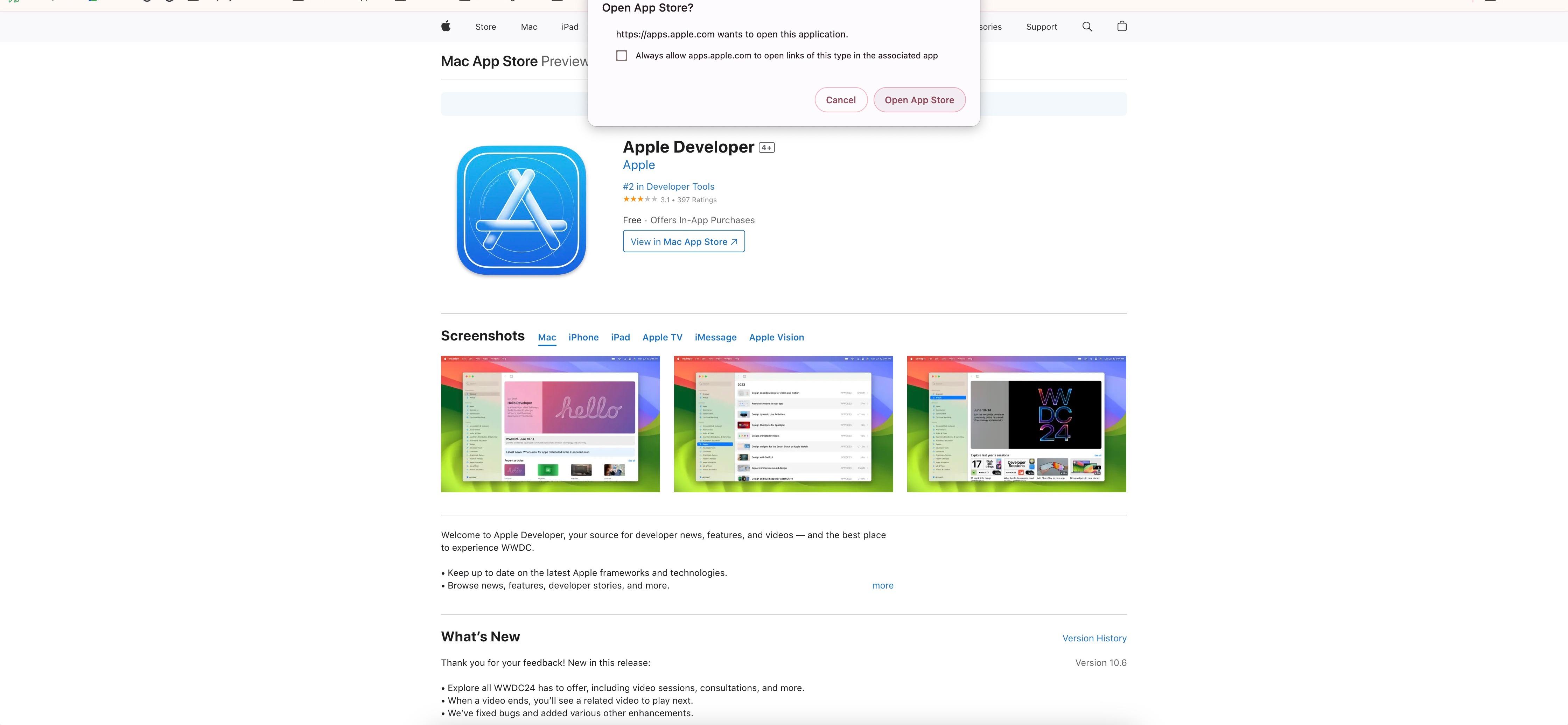 Prompt de deschidere a App Store